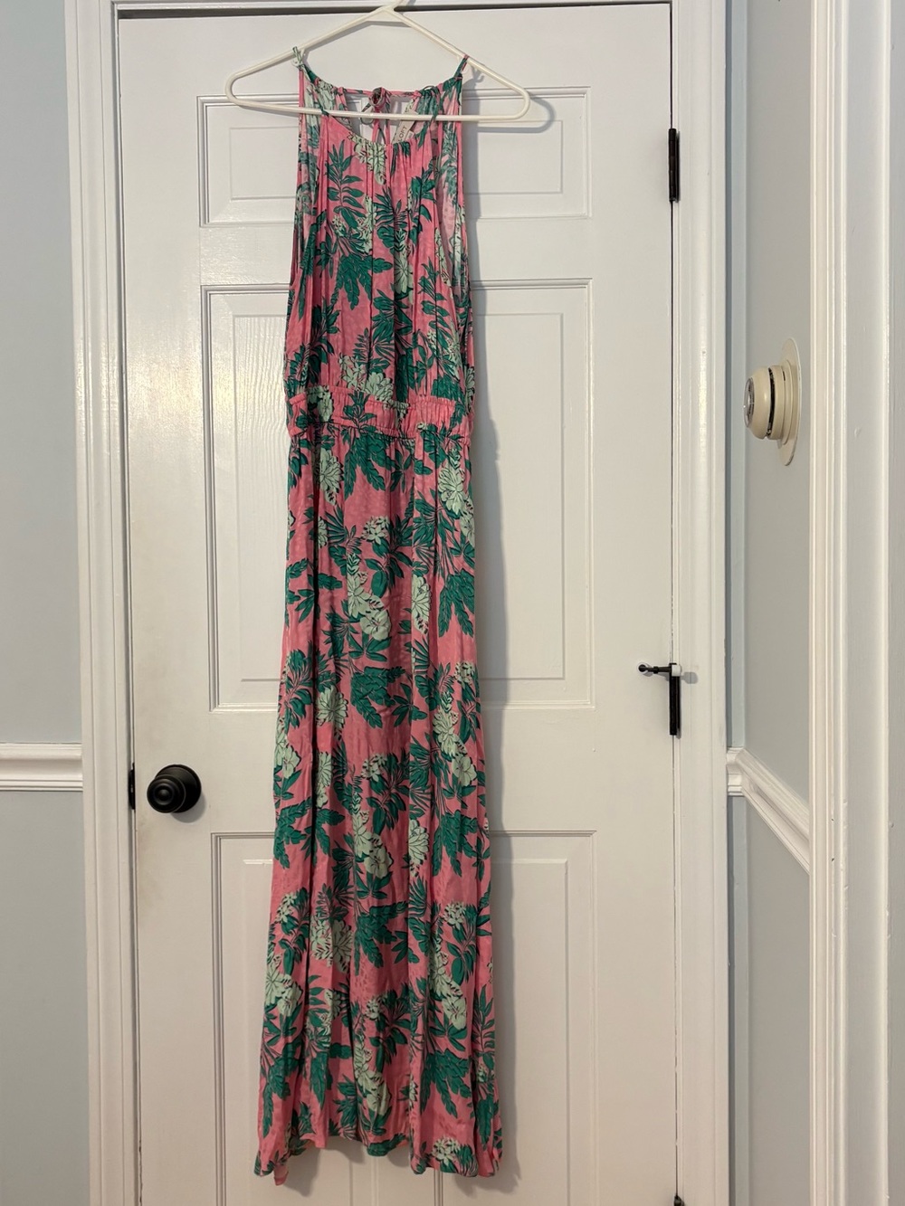 LOFT Pink Floral Maxi Dress